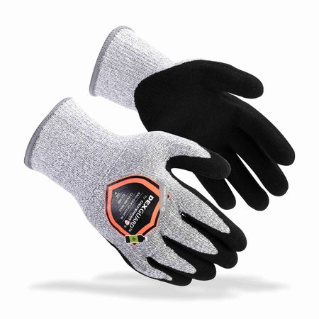 DEFENDER SAFETY A6 Cut Gloves, 13G Liner, Level 4, Textured Nitrile Coating, Touch Screen Compatible, Size L DXG-E21-608L